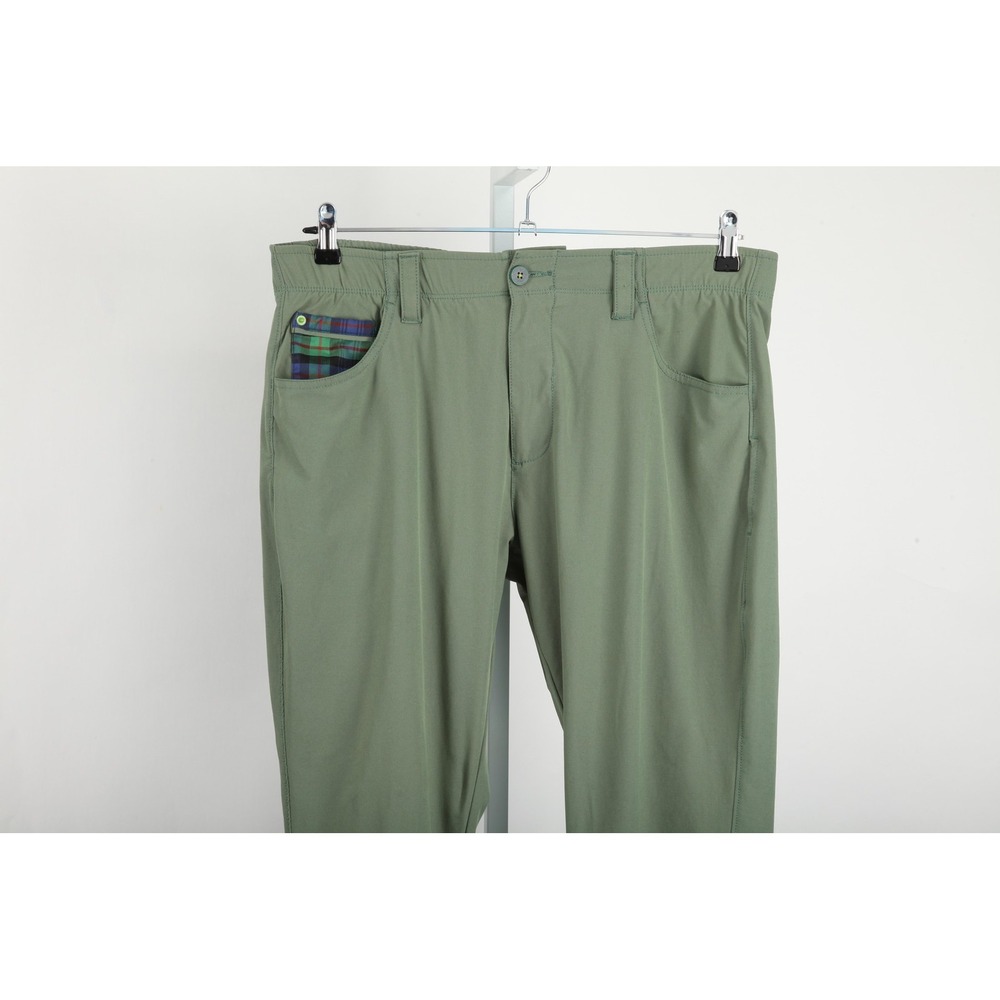 William Murray Pants Mens 34 Olive Green Straight Fit Golf Performance Stretch - Picture 3 of 16